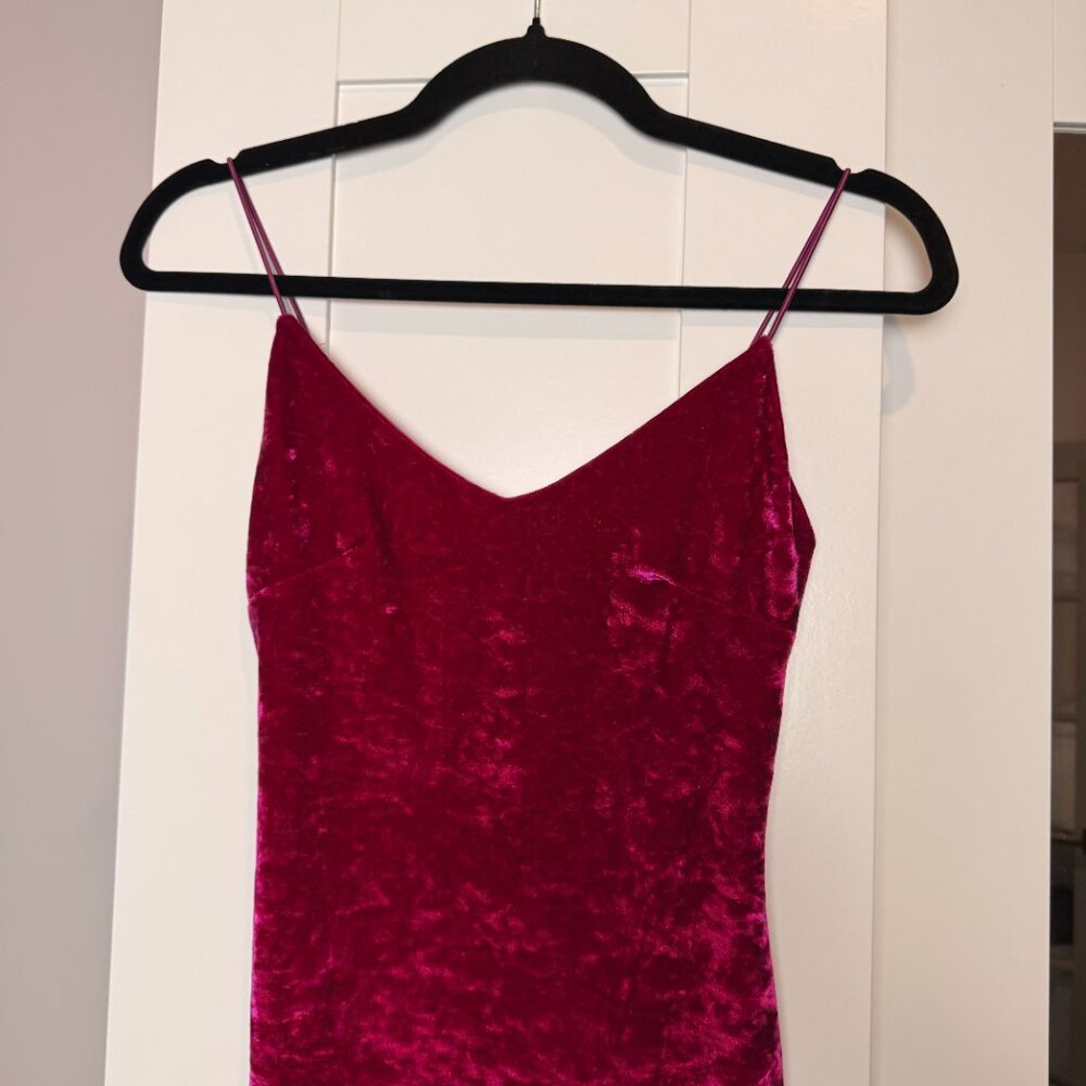 Revamped Pink Velvet Spaghetti Strap Dress Size XS - Picture 6 of 6